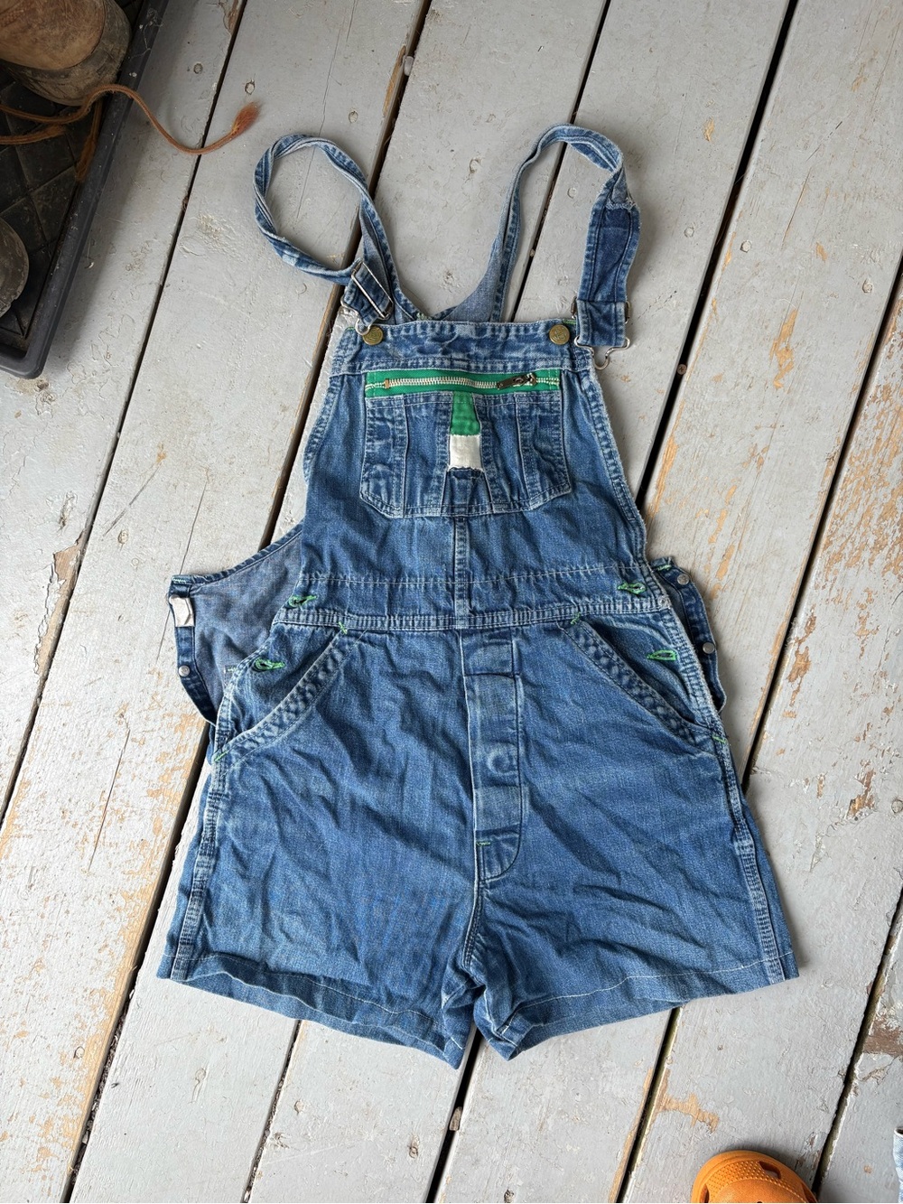 Blue Denim Short Overalls